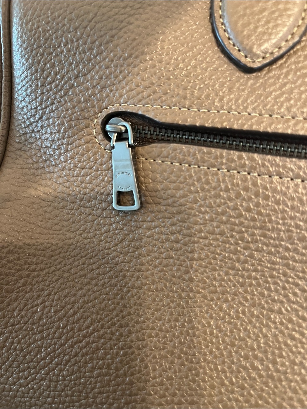 Coach Brown Pebbled Leather Satchel - Picture 10 of 16